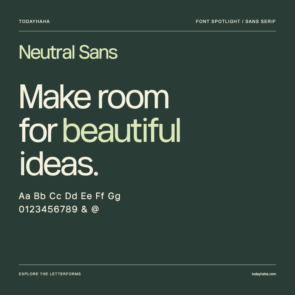 Neutral Sans — Poster tipografico con testo di esempio