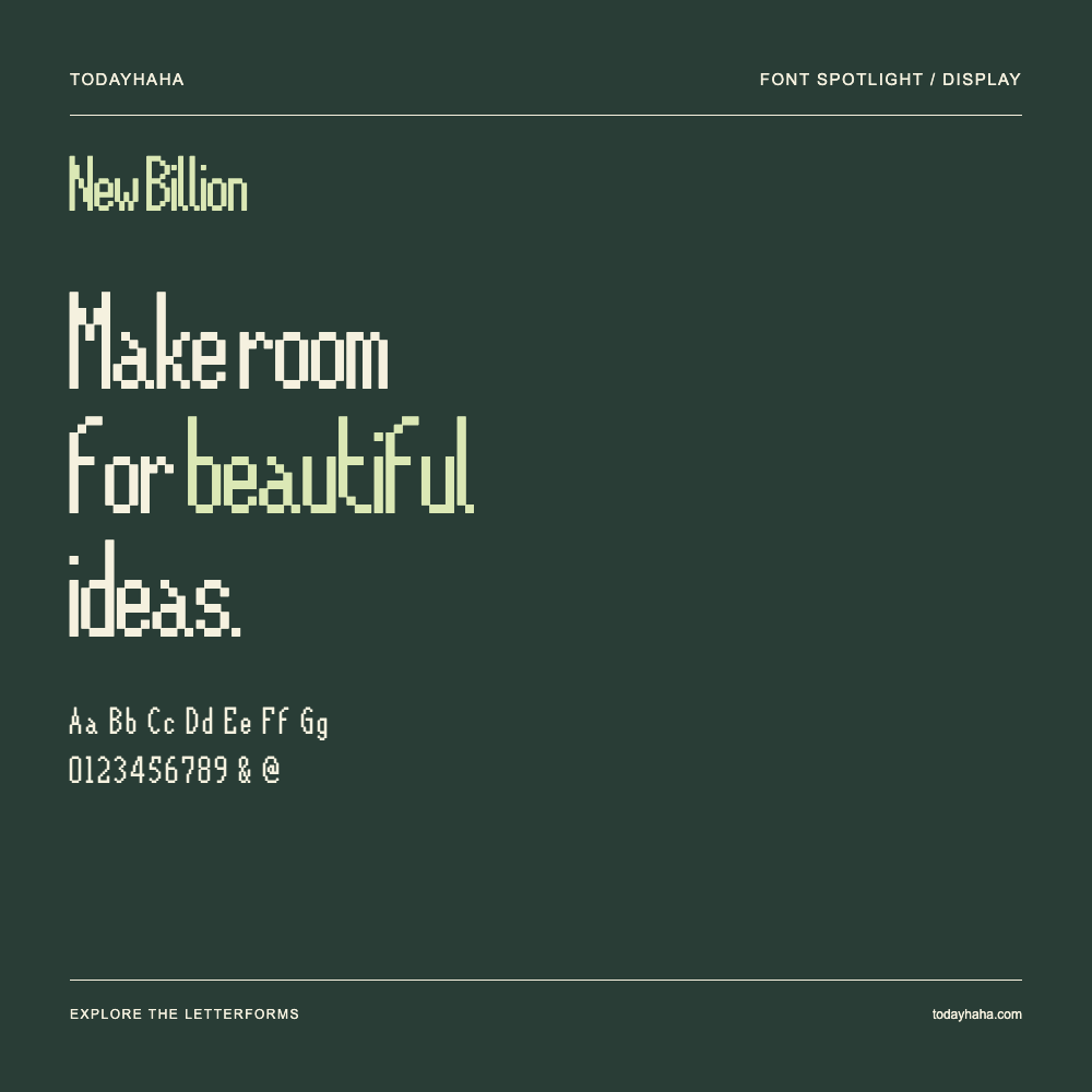 New Billion — Typografieposter mit Beispieltext