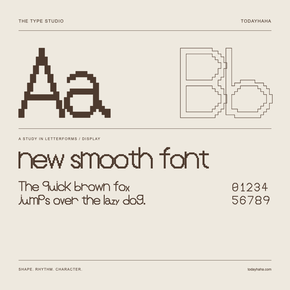 new smooth font — Estudio de letras con una frase y números