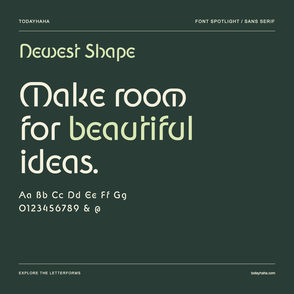 Newest Shape — Affiche typographique avec exemple de texte