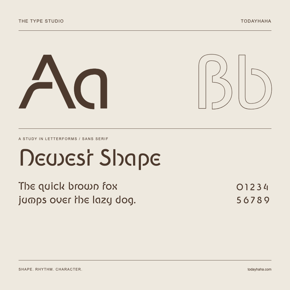 Newest Shape — Étude des lettres avec une phrase et des chiffres