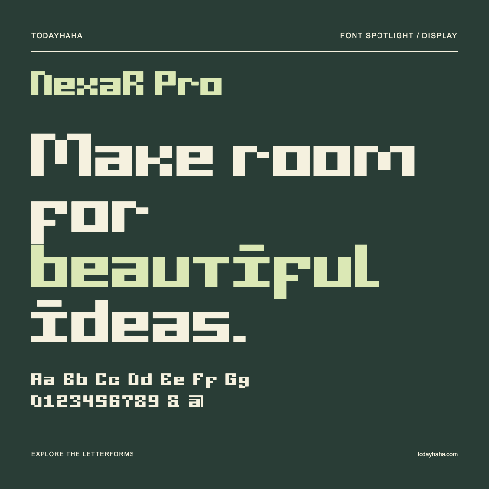 NexaR Pro — Typography poster with sample text