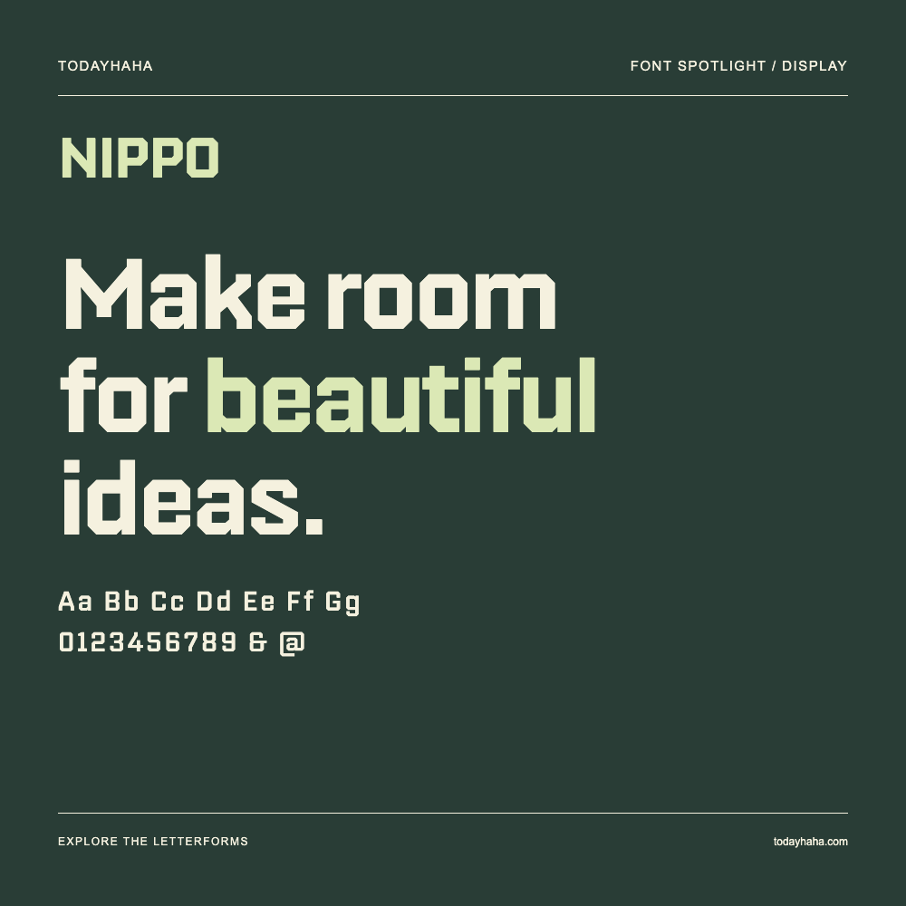 NIPPO — Typografieposter mit Beispieltext