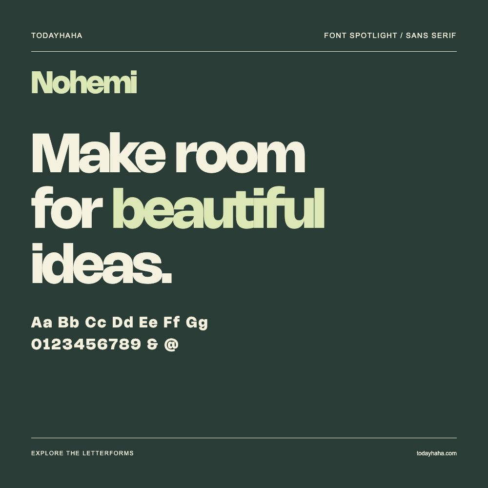 Nohemi — Póster tipográfico con texto de muestra