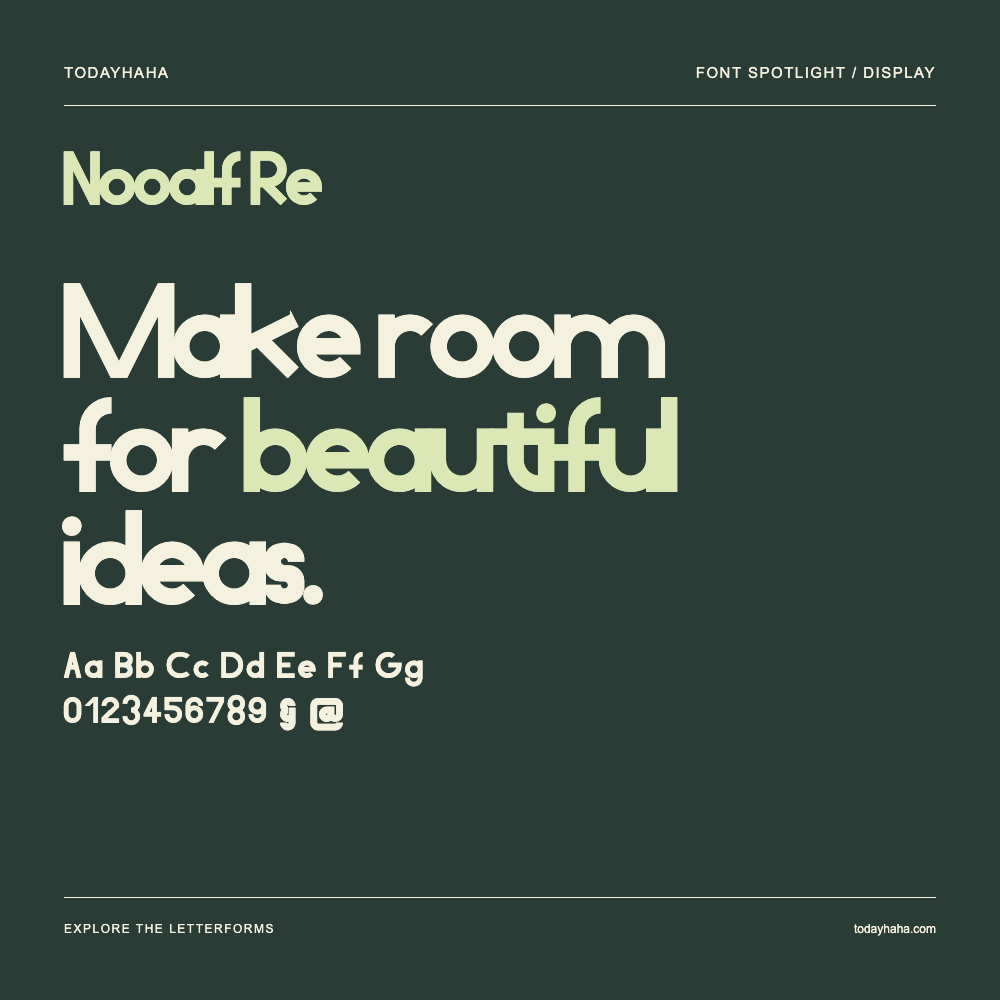 Nooalf Re — Typography poster with sample text