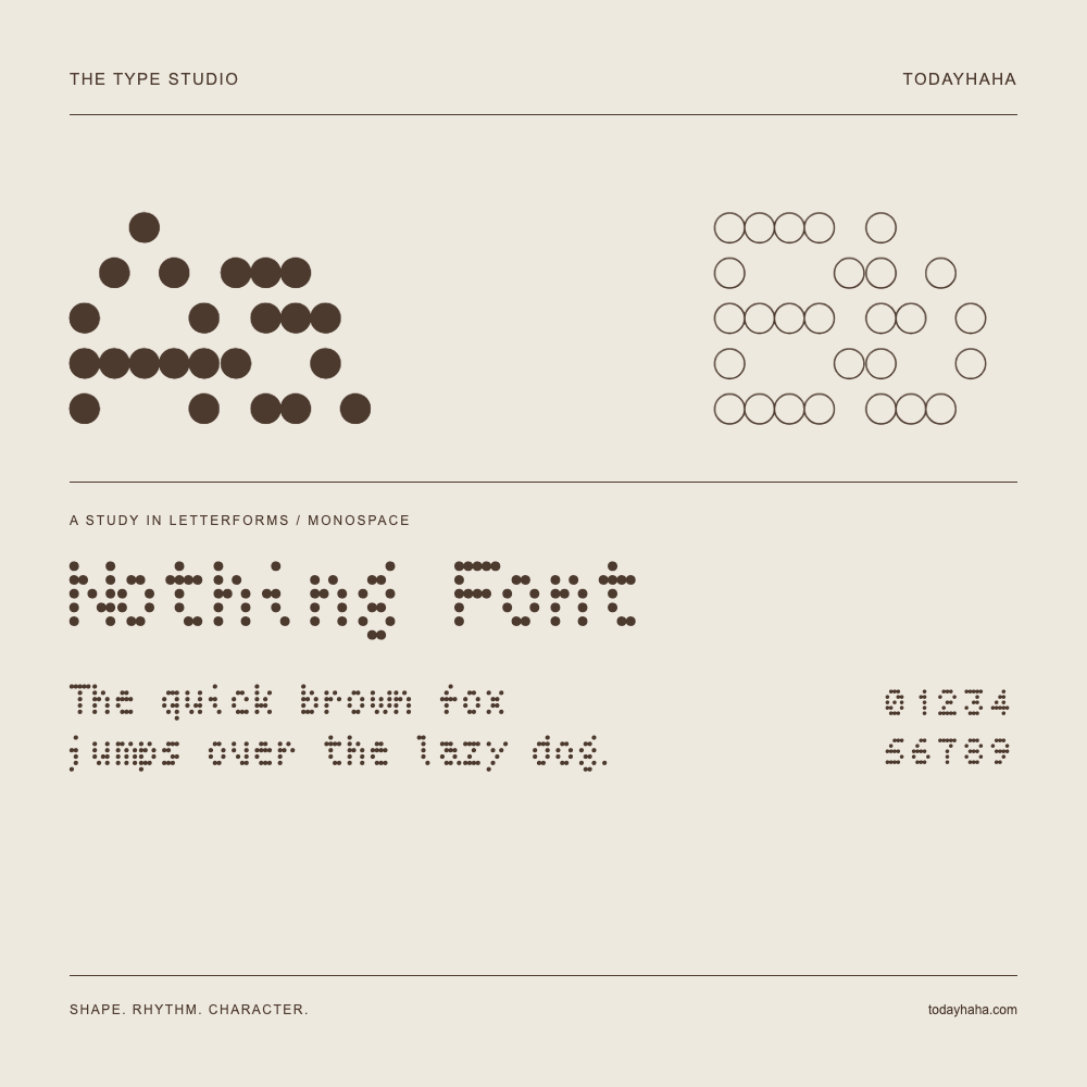 Nothing Font — 字形展示：示例句子与数字