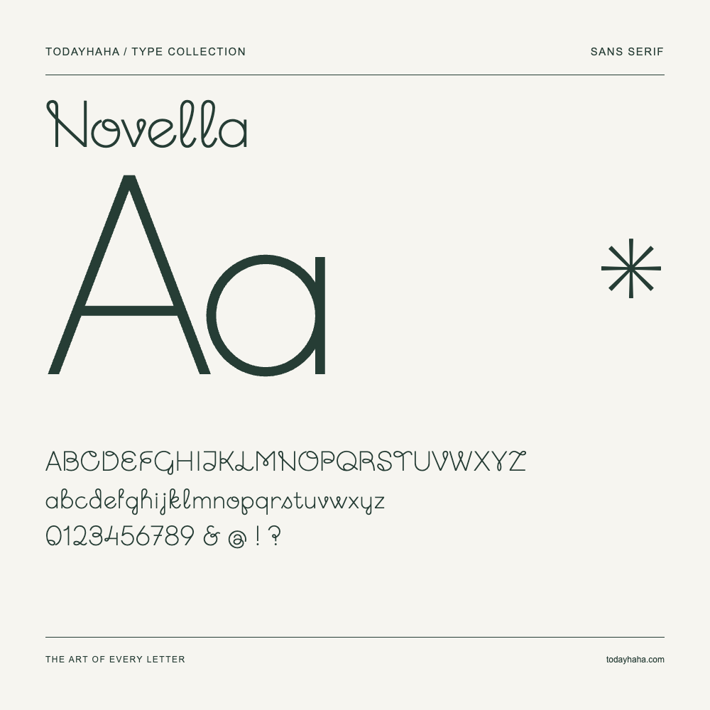 Novella — Campione con lettere maiuscole, minuscole e numeri