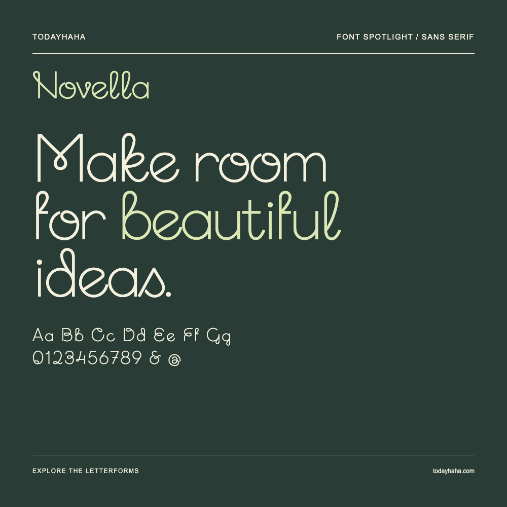 Novella — Poster tipografico con testo di esempio