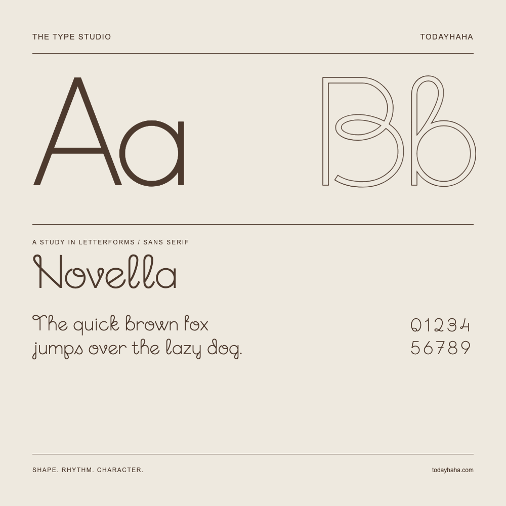 Novella — Studio delle lettere con frase e numeri