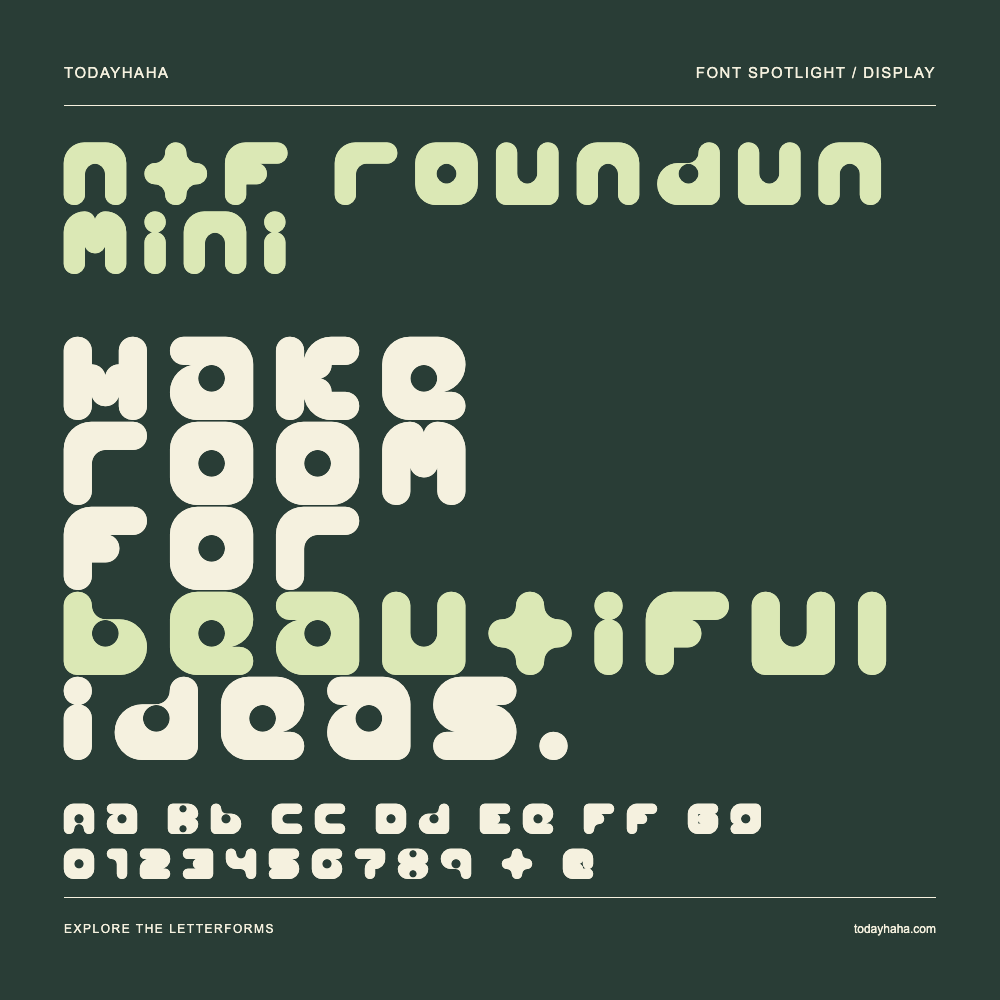 ntf roundun mini — Poster tipografico con testo di esempio