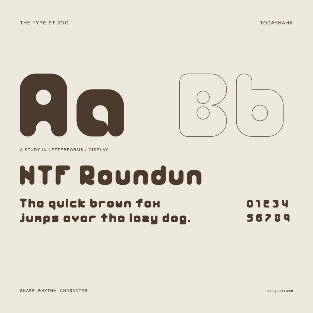 NTF Roundun — Estudio de letras con una frase y números