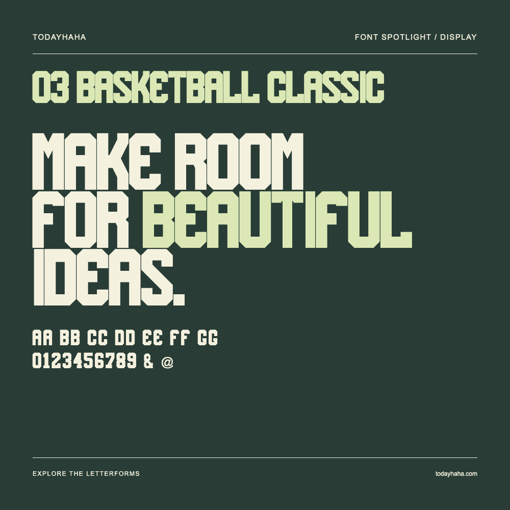 o3 Basketball Classic — Typografieposter mit Beispieltext