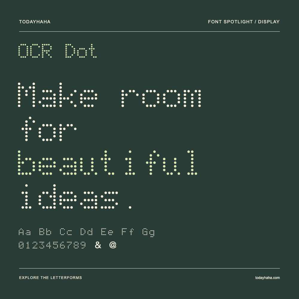 OCR Dot — Typography poster with sample text