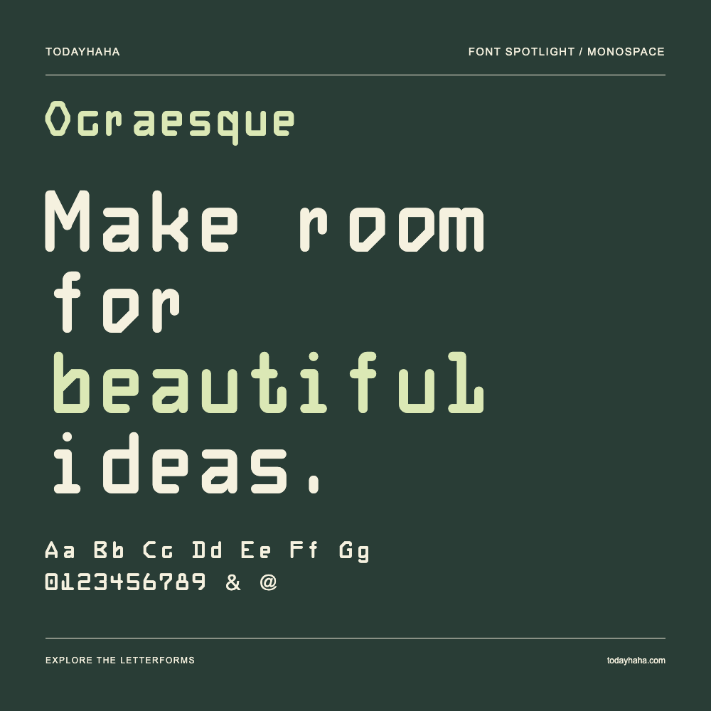 Ocraesque — 字体排版海报：示例文字