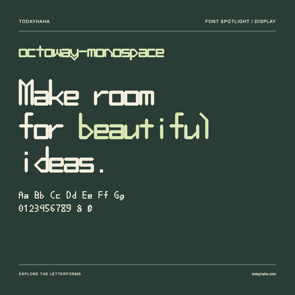 octoway-monospace — Typography poster with sample text