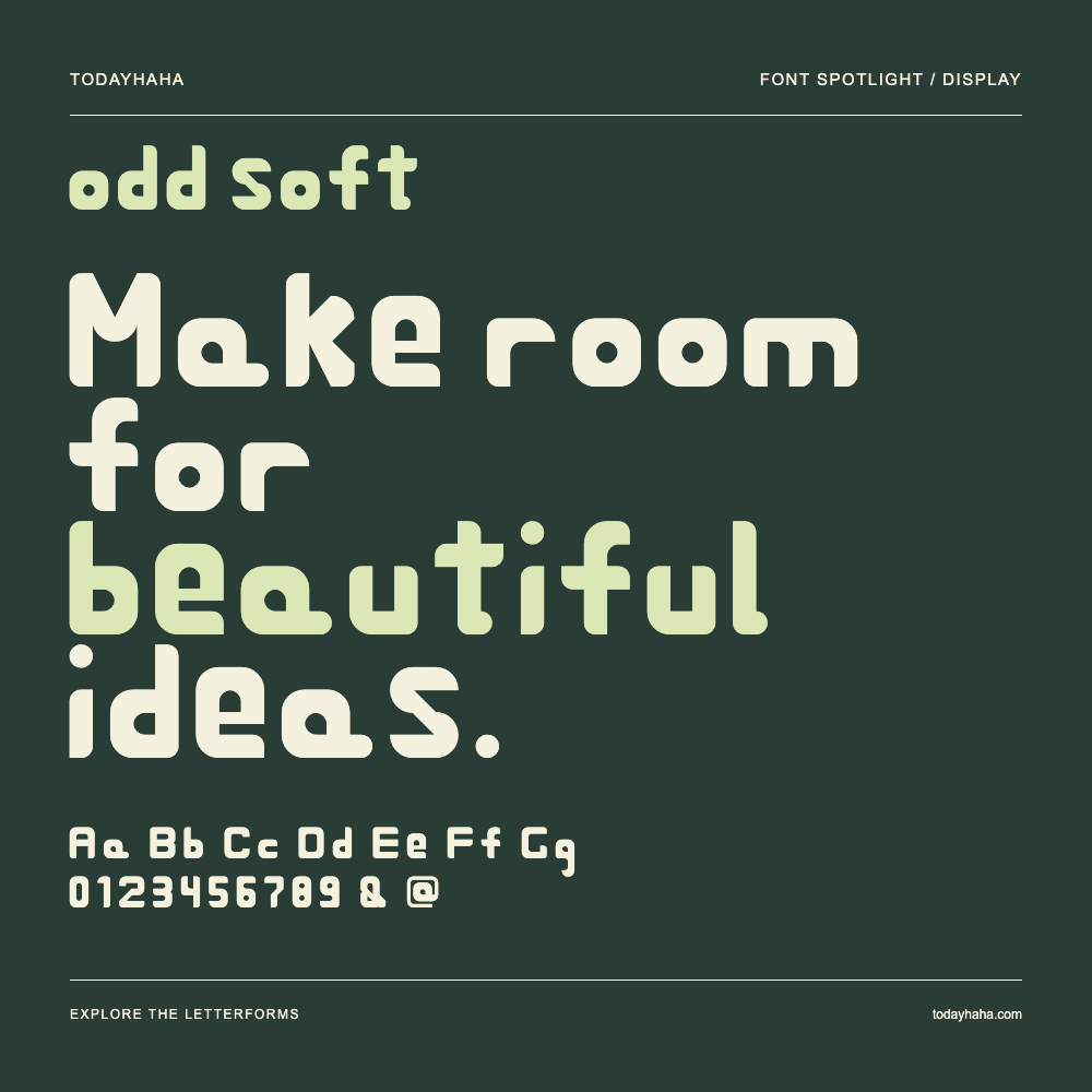 odd soft — Typografieposter mit Beispieltext