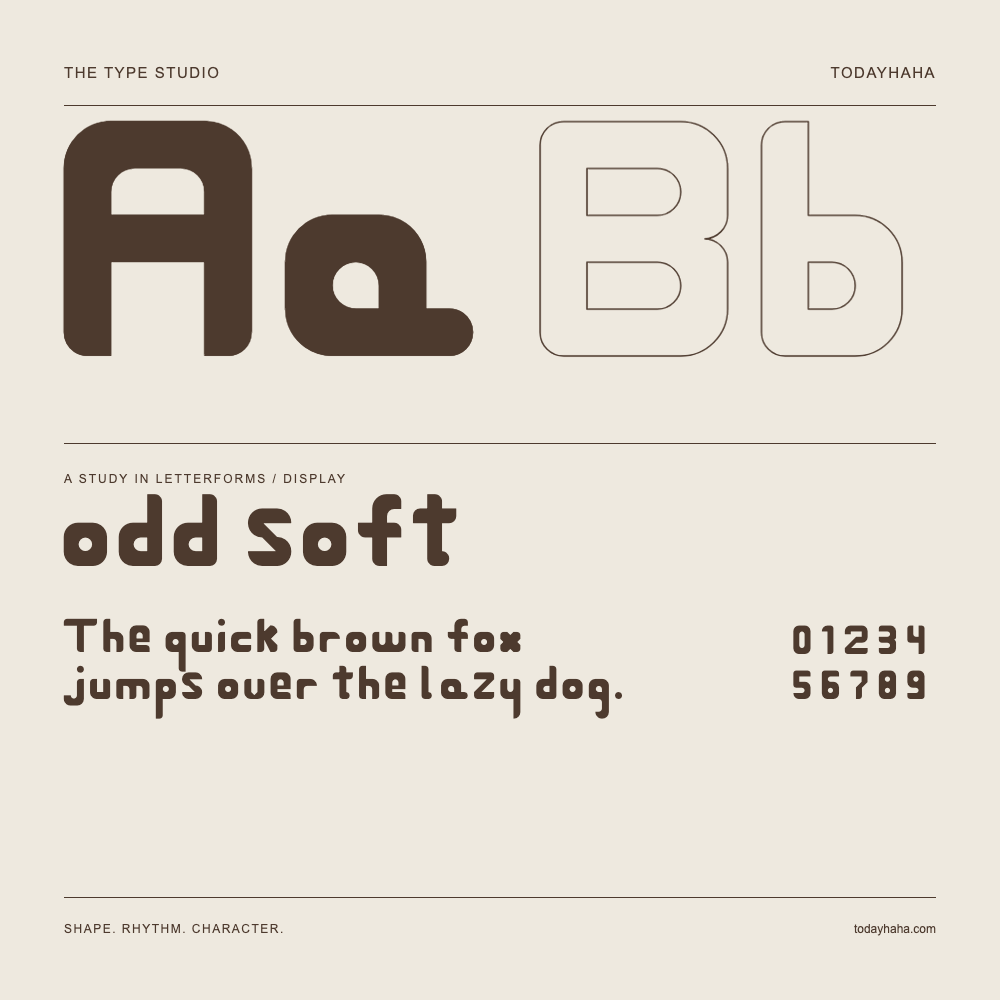 odd soft — Buchstabenstudie mit Beispielsatz und Ziffern