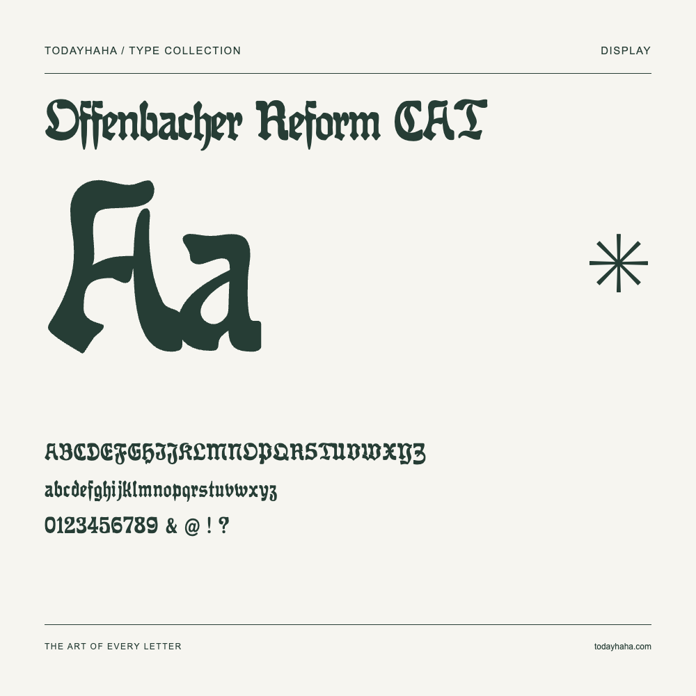 Offenbacher Reform CAT — Muestra de mayúsculas, minúsculas y números