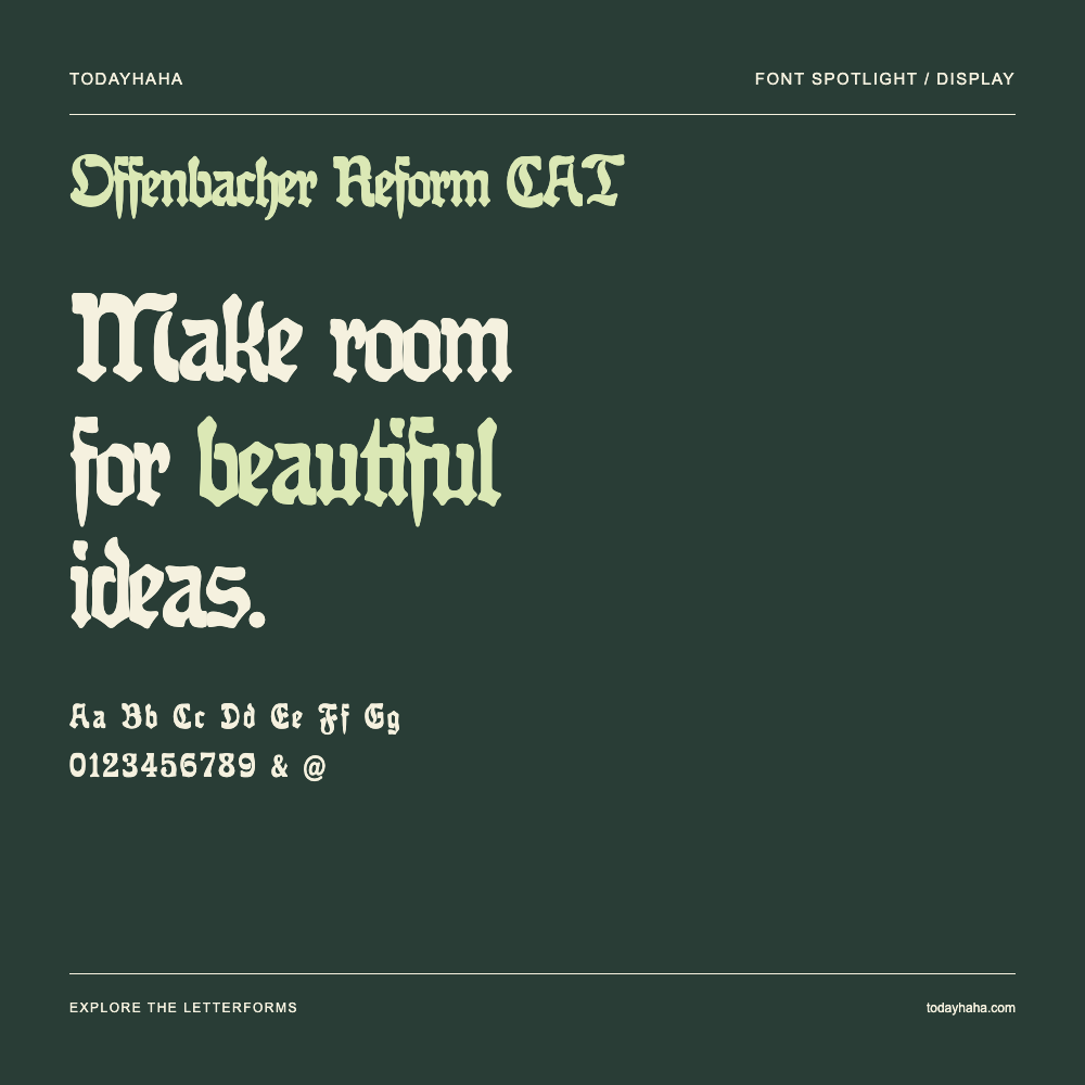 Offenbacher Reform CAT — Póster tipográfico con texto de muestra