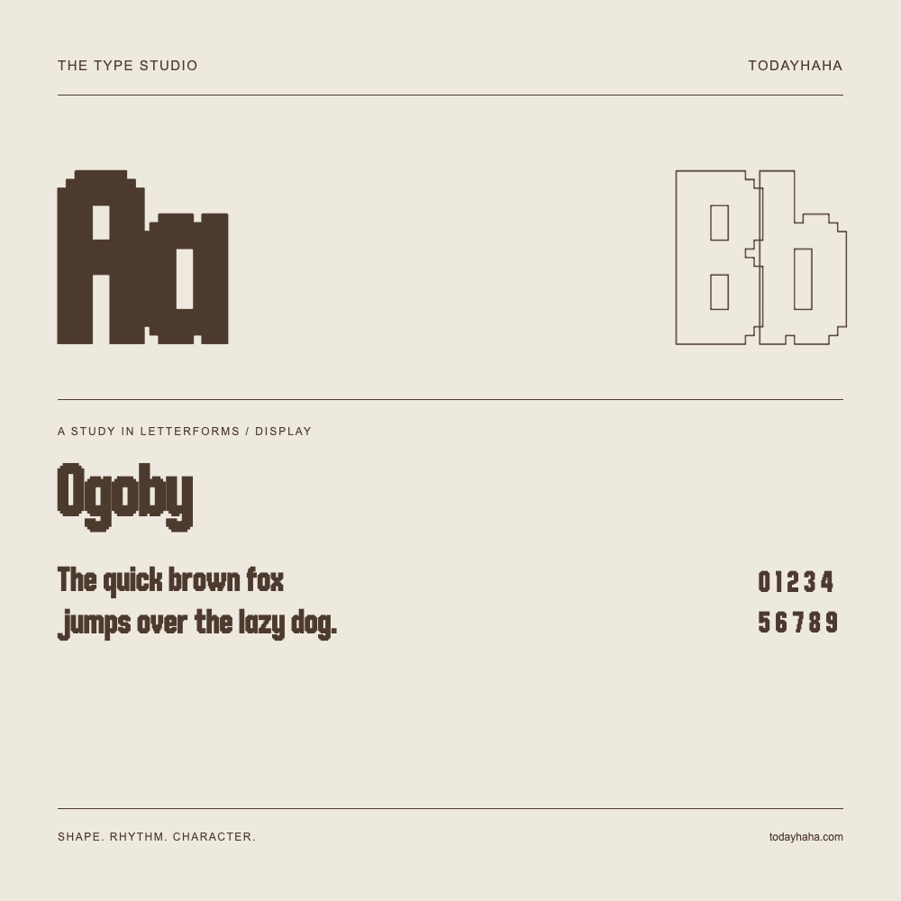 Ogoby — Étude des lettres avec une phrase et des chiffres