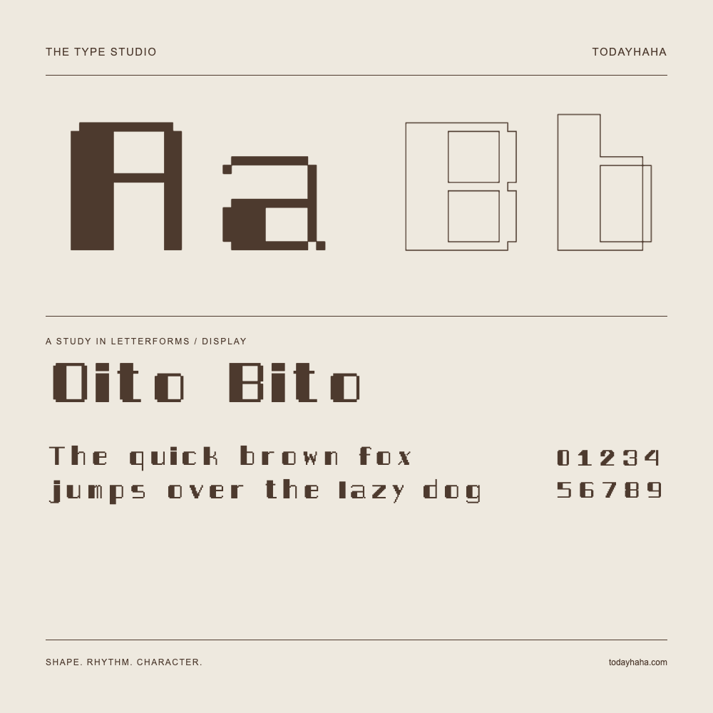 Oito Bito — Buchstabenstudie mit Beispielsatz und Ziffern