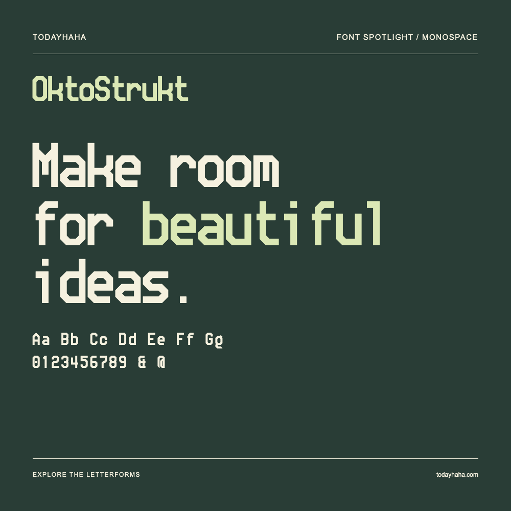 OktoStrukt — Typografieposter mit Beispieltext