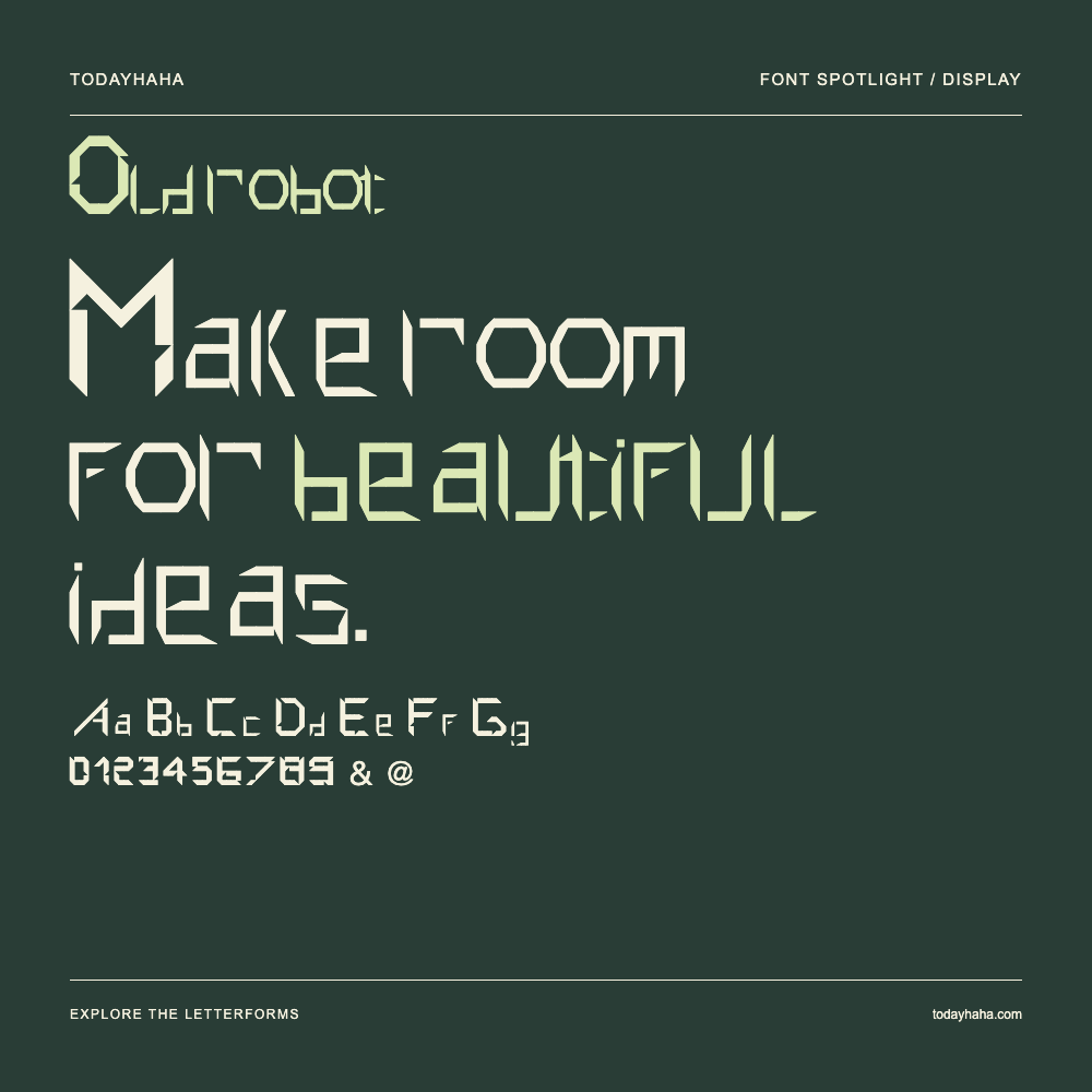 Old robot — Póster tipográfico con texto de muestra
