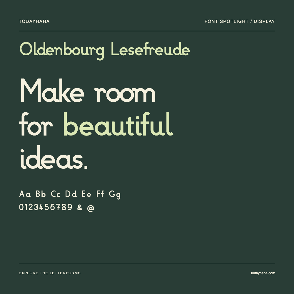 Oldenbourg Lesefreude — Typography poster with sample text