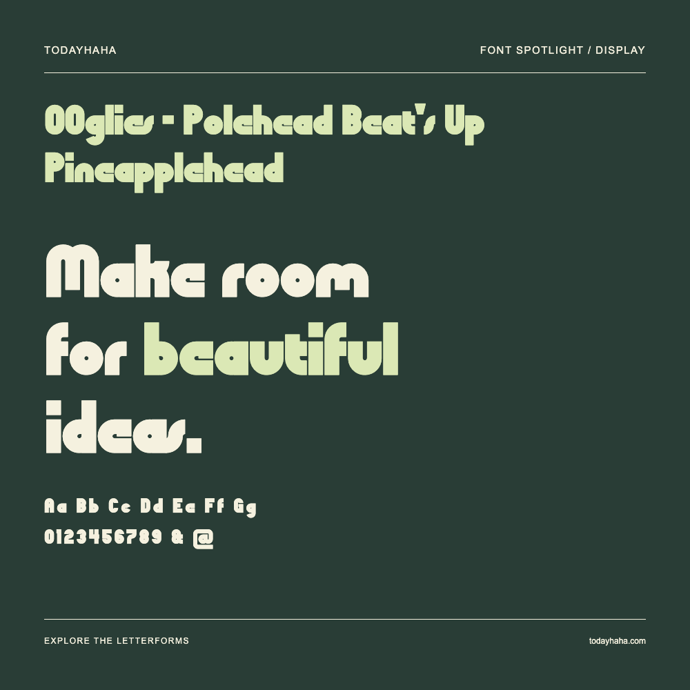 OOglies - Polehead Beat's Up Pineapplehead — Typografieposter mit Beispieltext