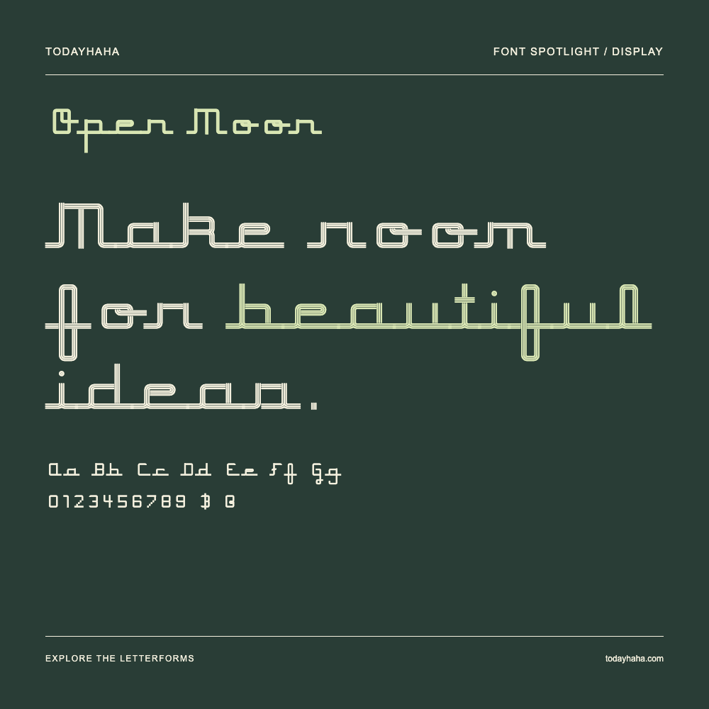 Open Moon — Affiche typographique avec exemple de texte