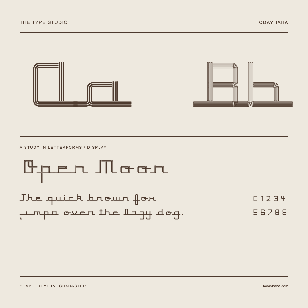 Open Moon — Étude des lettres avec une phrase et des chiffres
