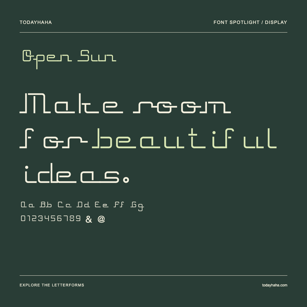 Open Sun — Affiche typographique avec exemple de texte