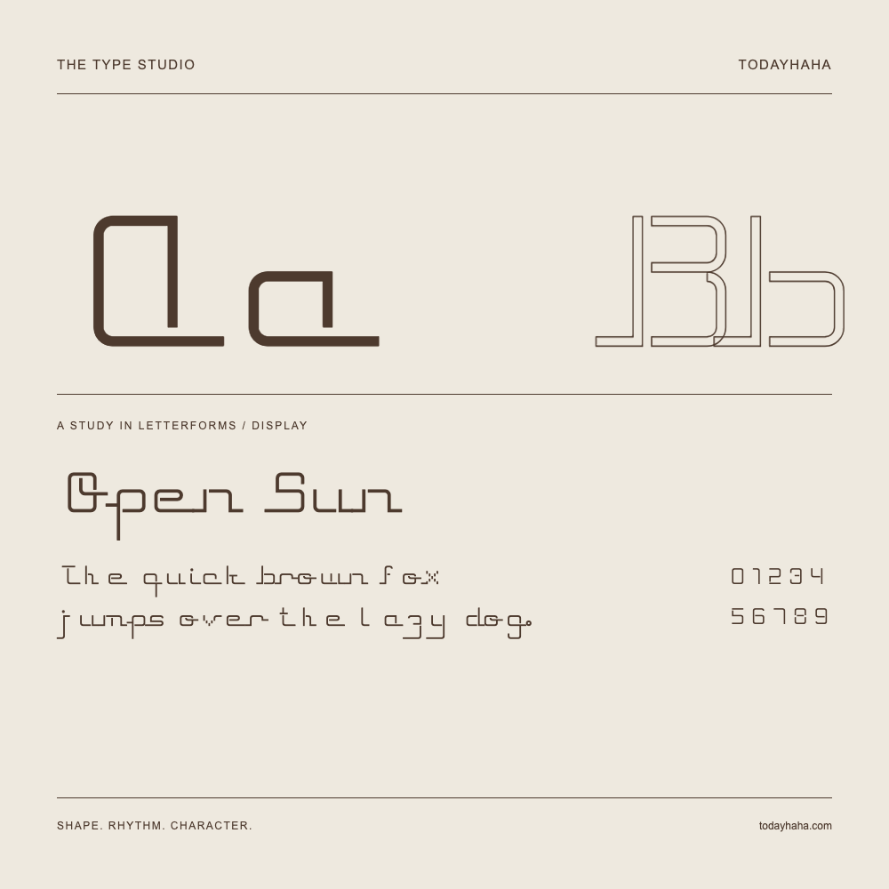 Open Sun — Étude des lettres avec une phrase et des chiffres