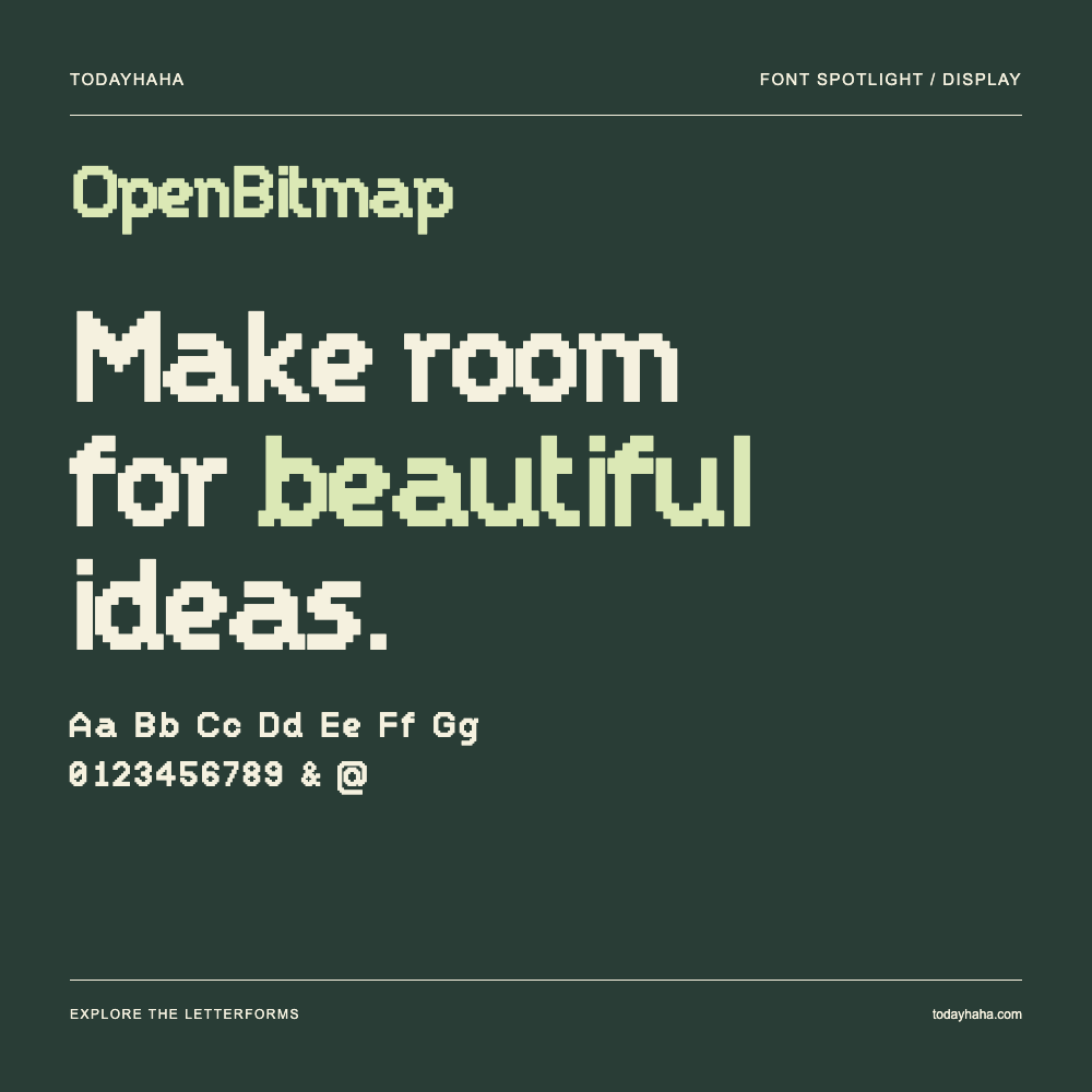 OpenBitmap — Typografieposter mit Beispieltext