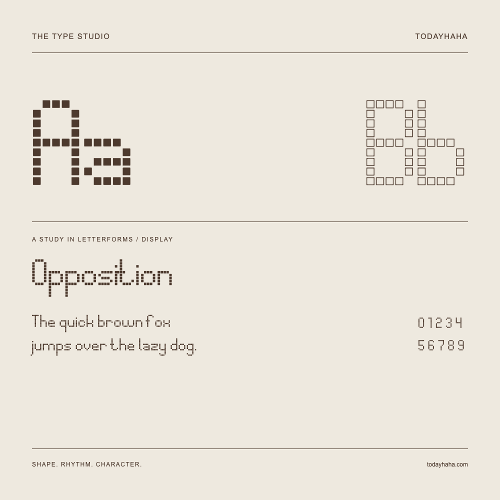 Opposition — 字形展示：示例句子与数字