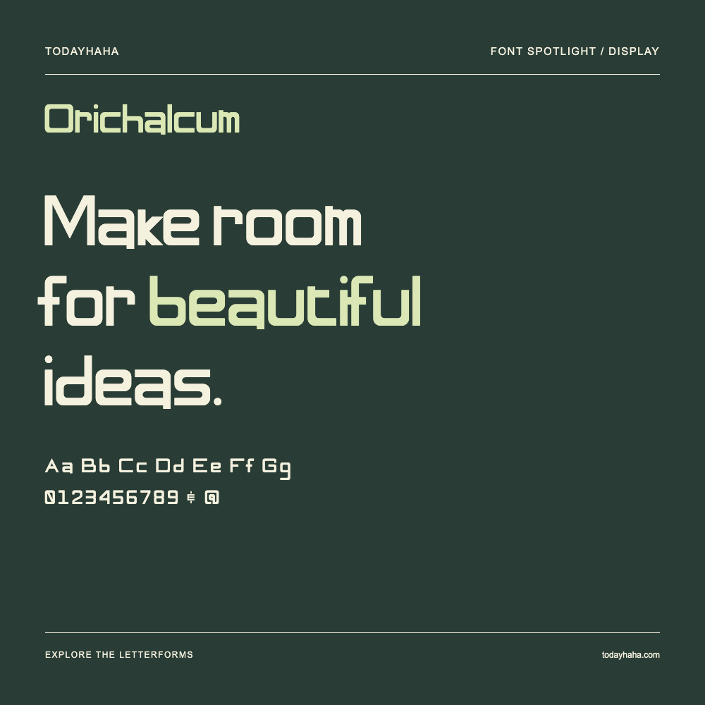 Orichalcum — Póster tipográfico con texto de muestra