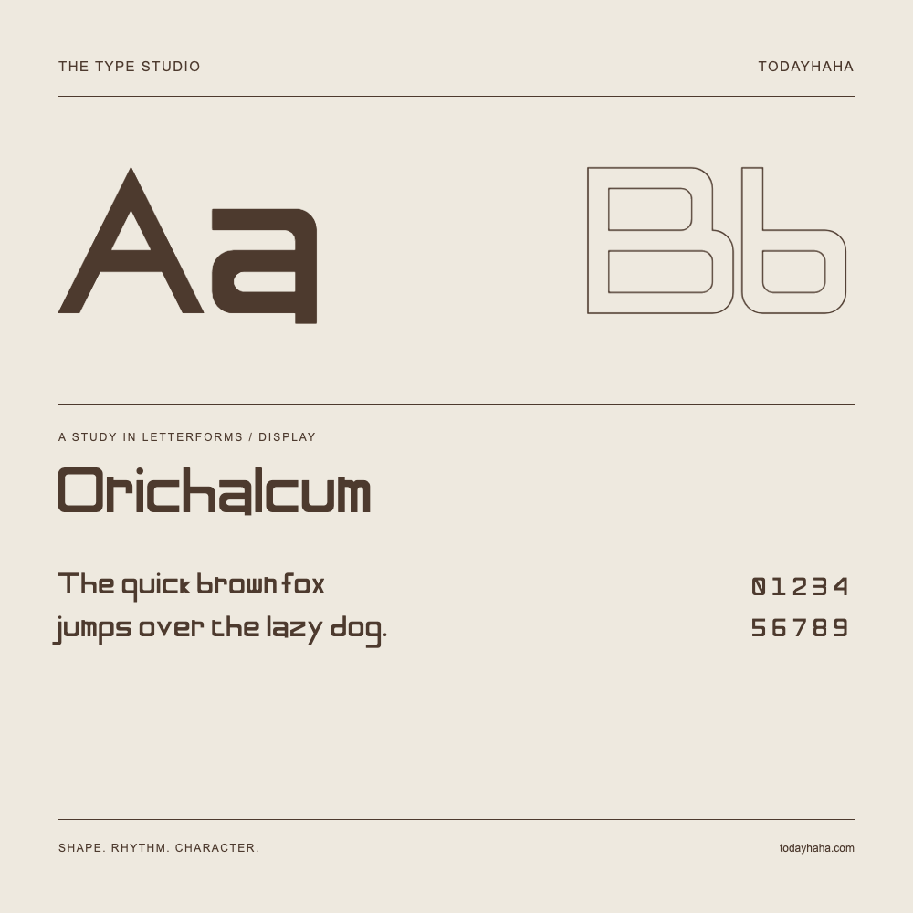Orichalcum — Estudio de letras con una frase y números