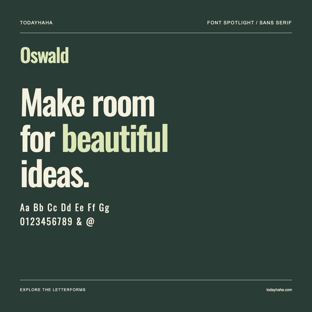 Oswald — 字体排版海报:示例文字