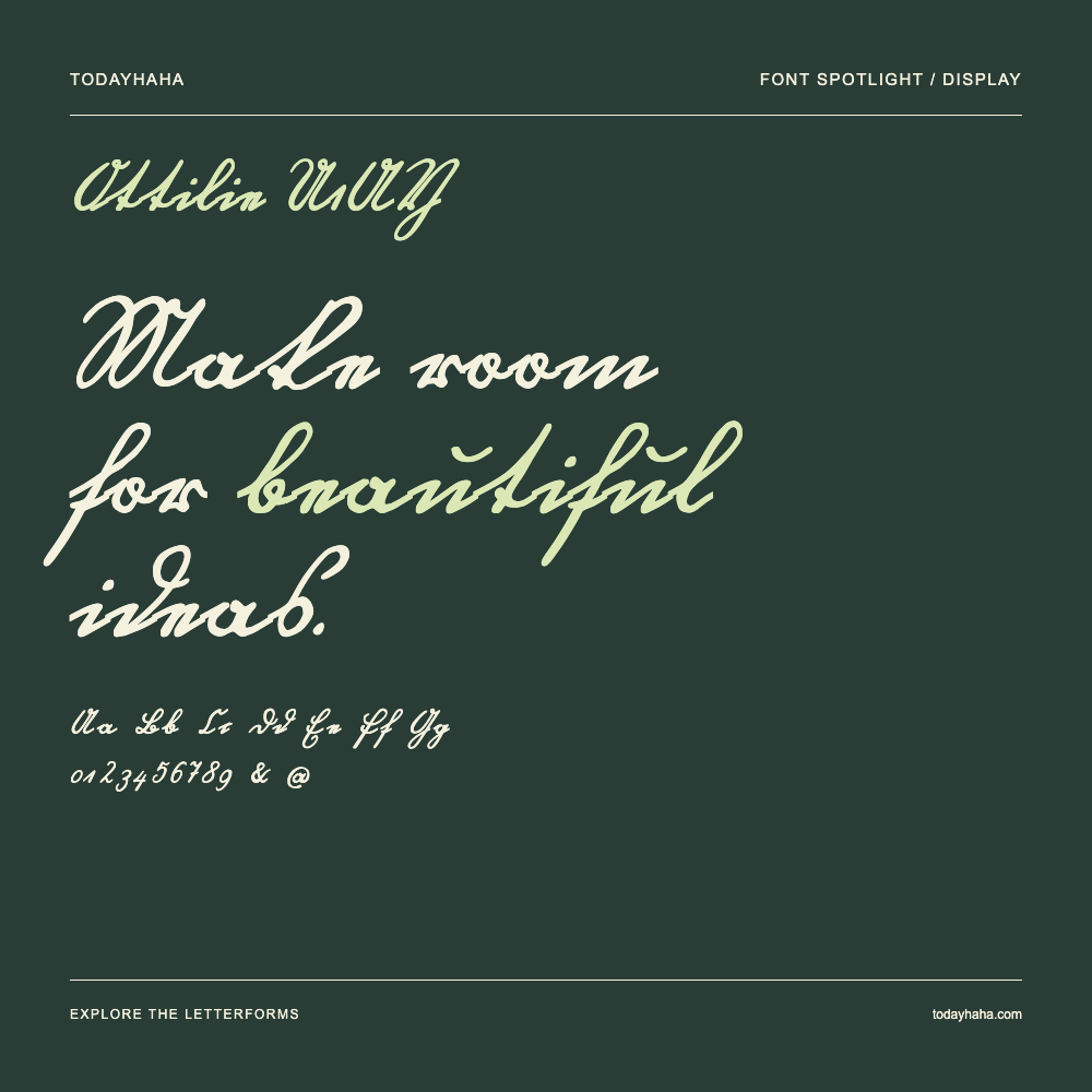 Ottilie U1AY — Poster tipografico con testo di esempio
