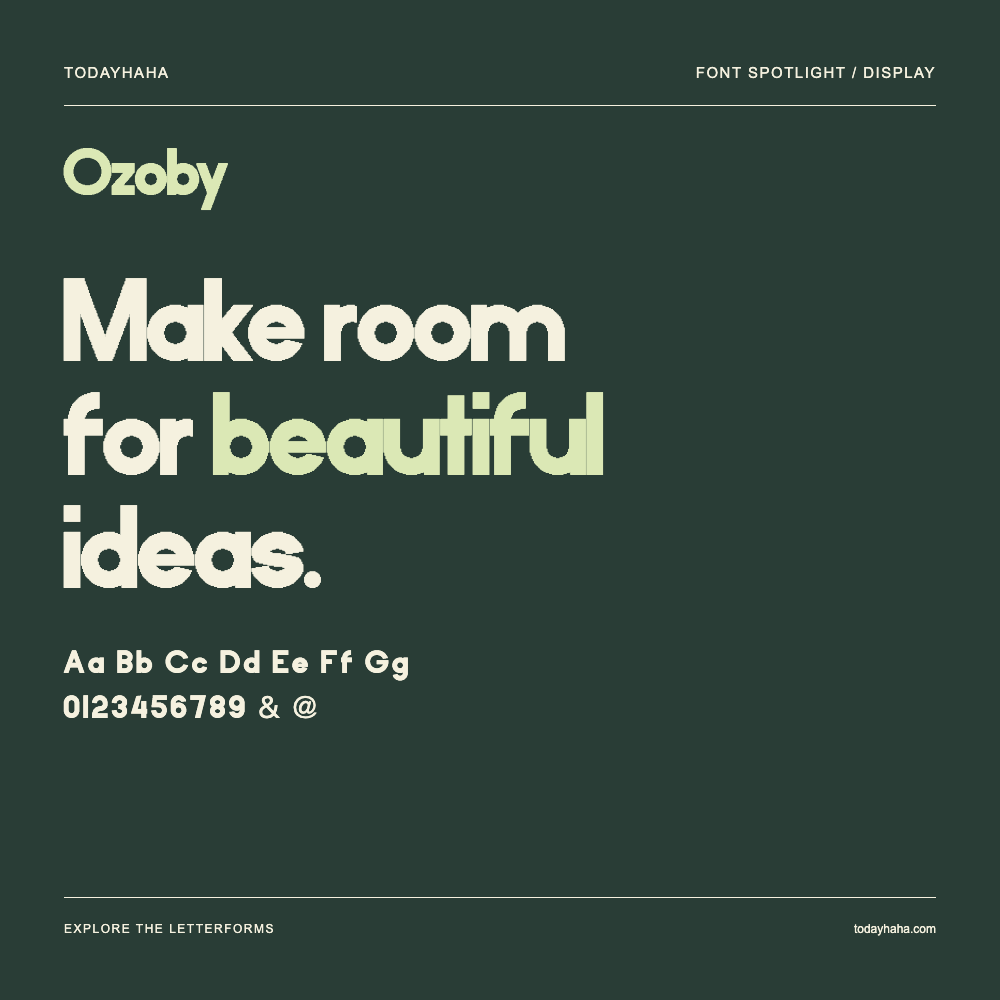 Ozoby — Typografieposter mit Beispieltext