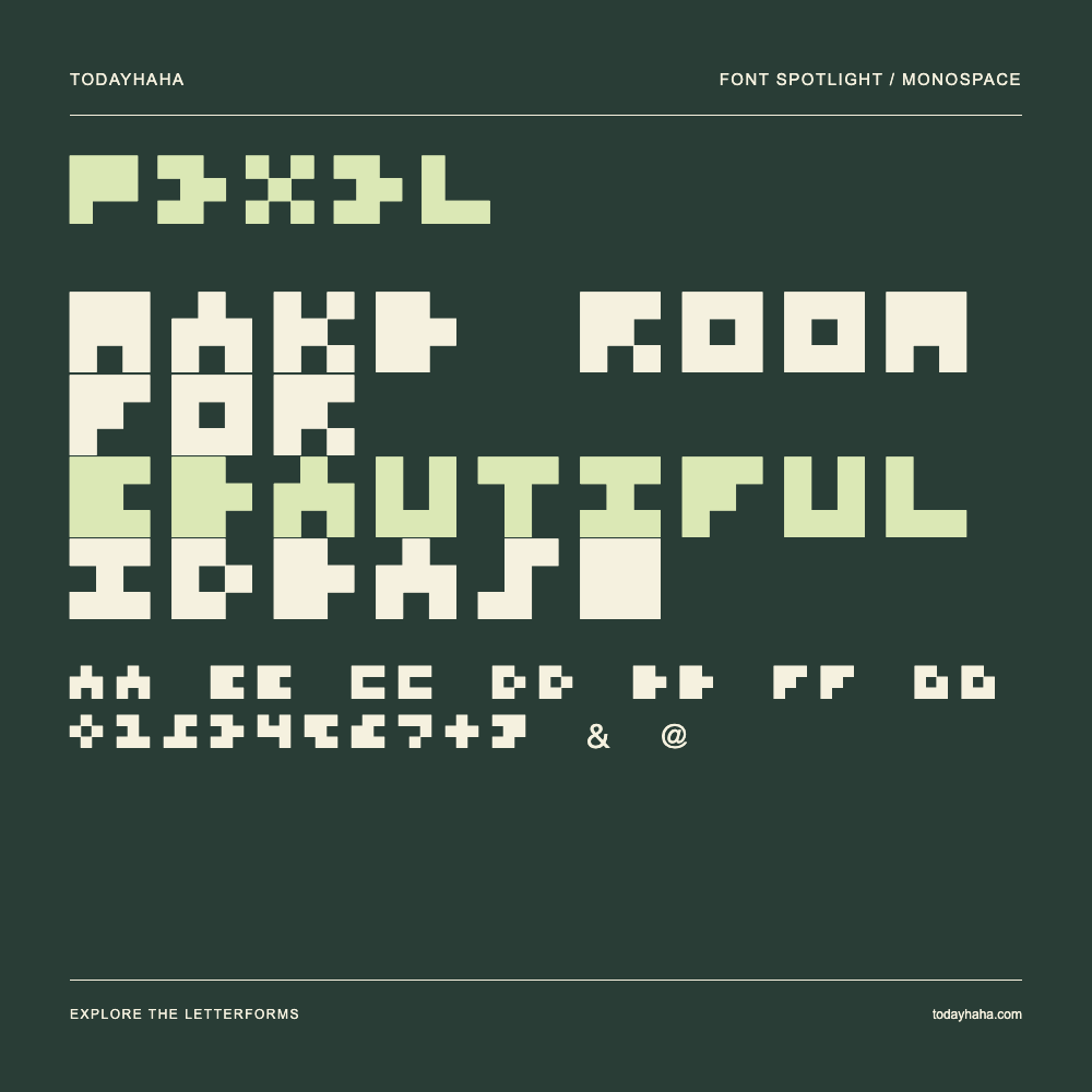 P3x3l — Poster tipografico con testo di esempio