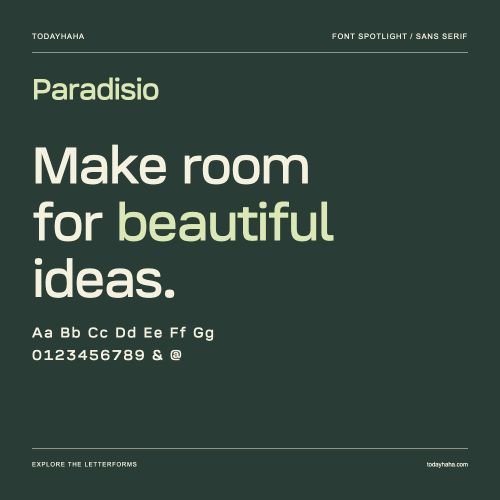 Paradisio — Typografieposter mit Beispieltext