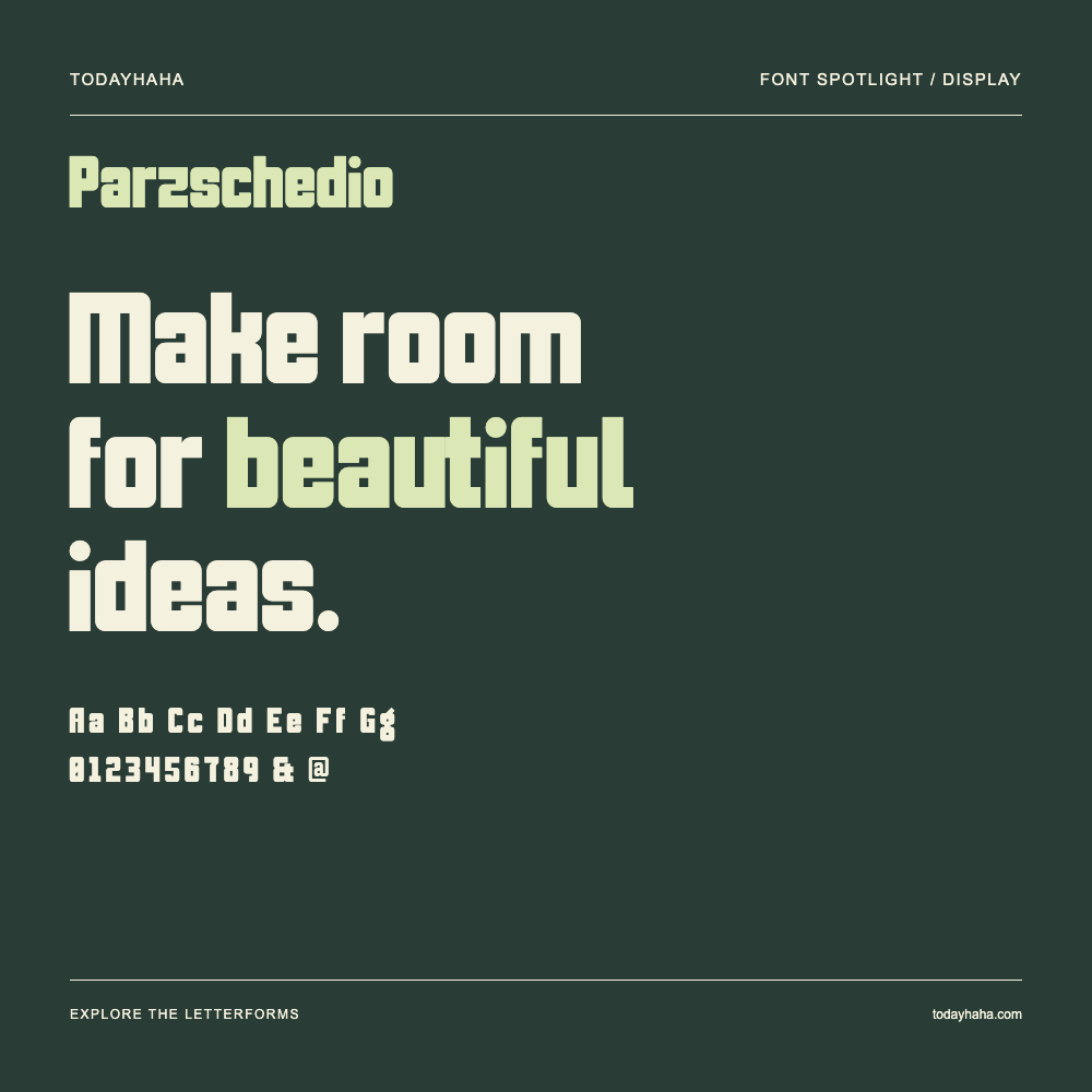 Parzschedio — Typography poster with sample text
