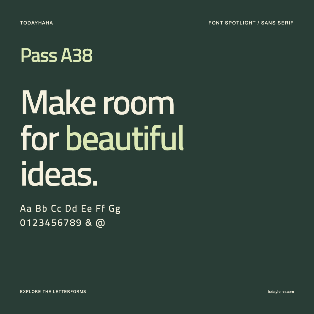 Pass A38 — Typography poster with sample text