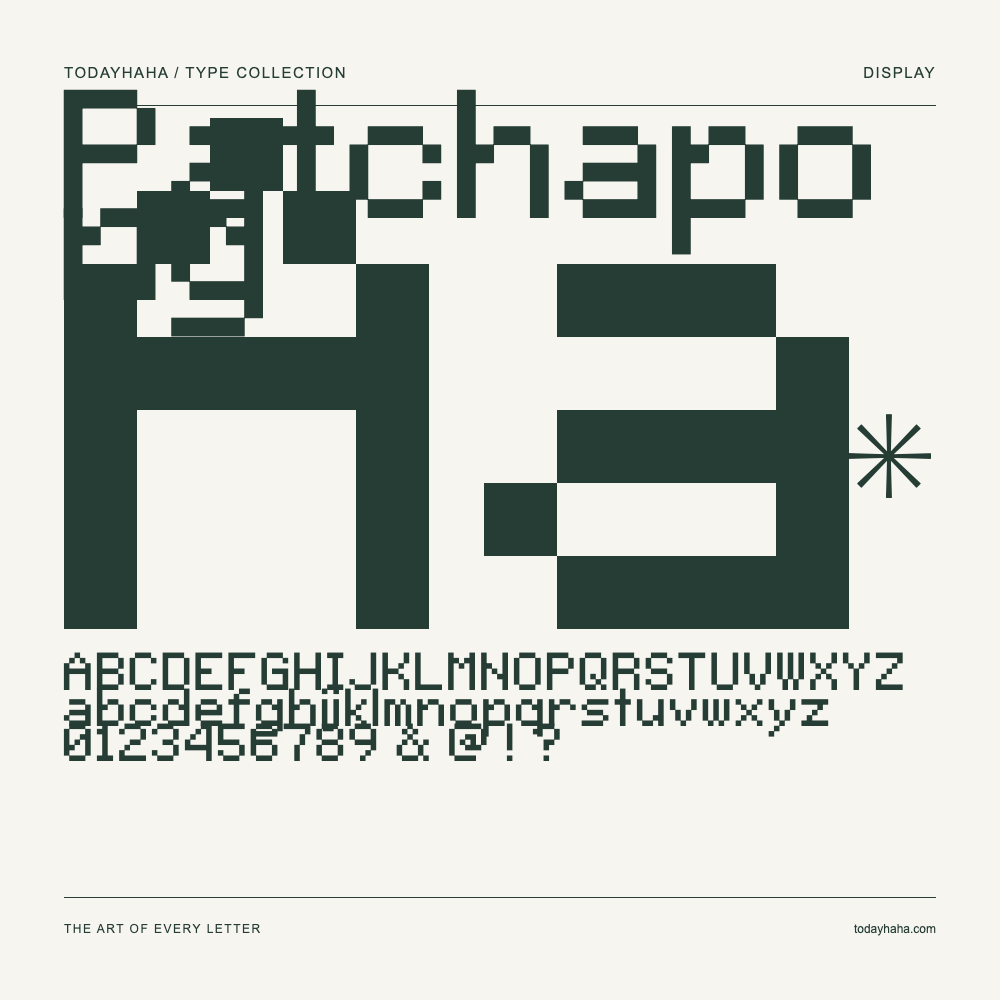 Patchapong — Schriftmuster mit Großbuchstaben, Kleinbuchstaben und Ziffern