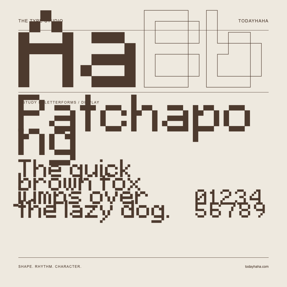 Patchapong — Buchstabenstudie mit Beispielsatz und Ziffern