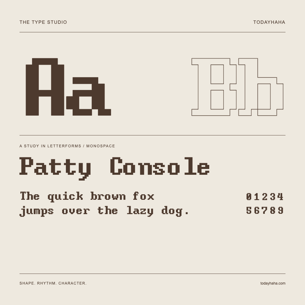 Patty Console — Estudo de letras com frase e números