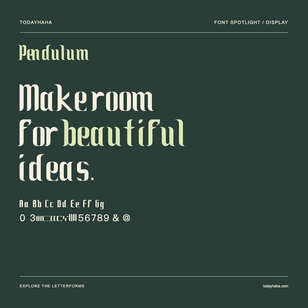 Pendulum — Typografieposter mit Beispieltext