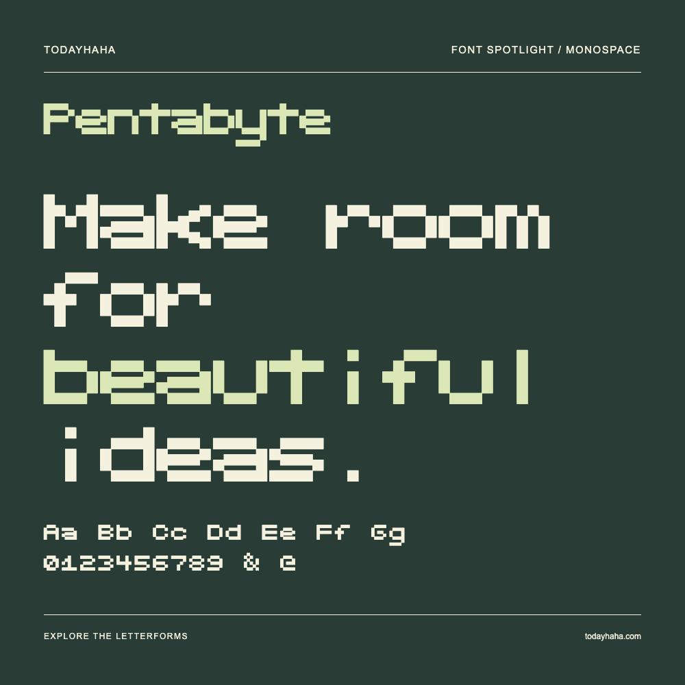 Pentabyte — Typografieposter mit Beispieltext