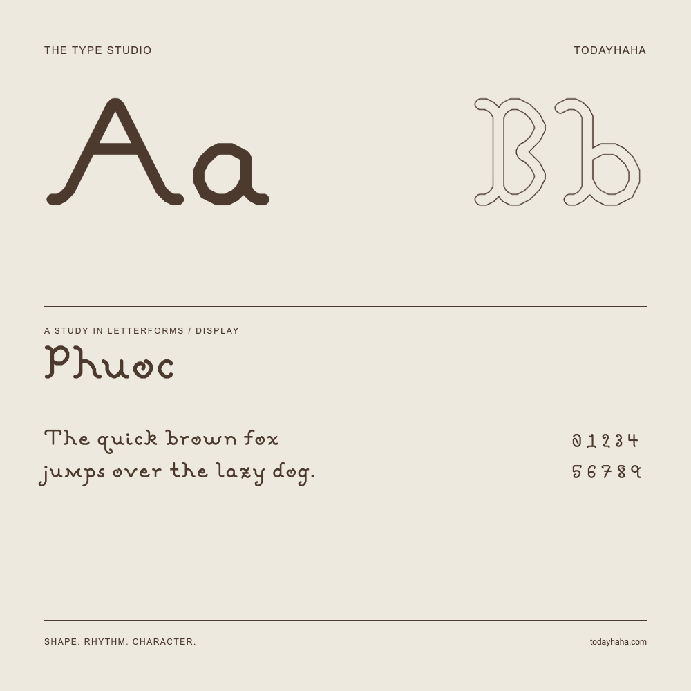 Phuoc — Buchstabenstudie mit Beispielsatz und Ziffern